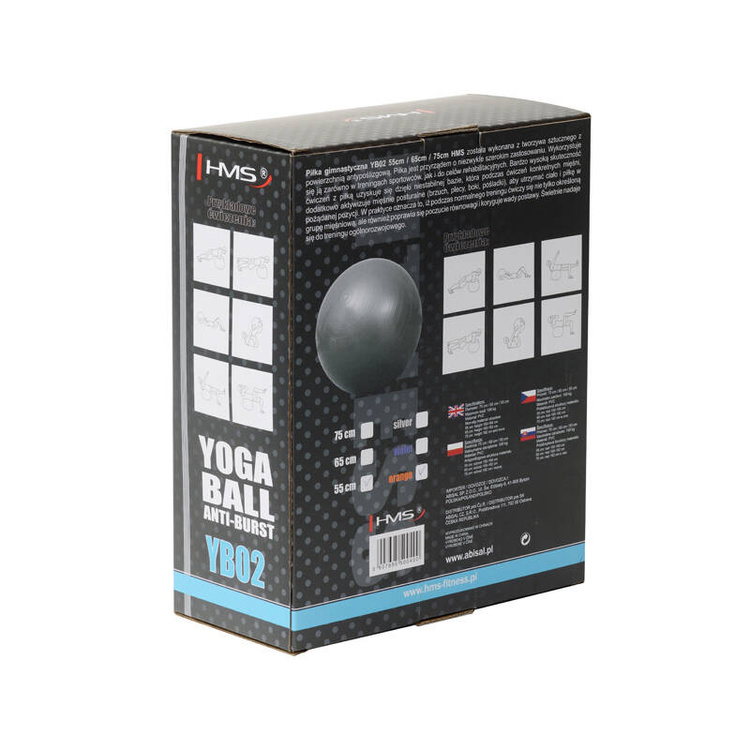 Piłka gimnastyczna Anti-Burst 65 cm czarna YB02N - HMS