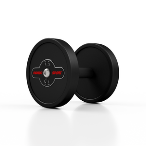 Hantla stalowa gumowana 7,5 kg czarny mat - Marbo Sport