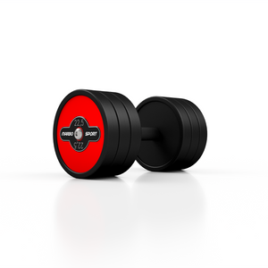 Hantla stalowa gumowana 22,5 kg czerwony połysk - Marbo Sport