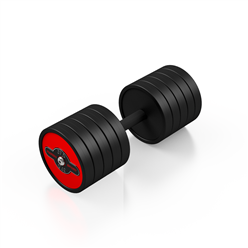 Hantla stalowa gumowana 37,5 kg czerwony połysk - Marbo Sport