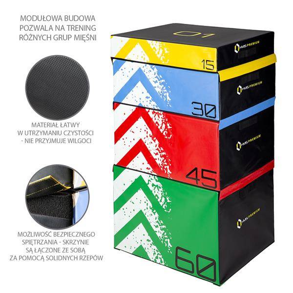 Zestaw skrzynie plyometryczne soft  (4 cześci) PYBS01 - HMS