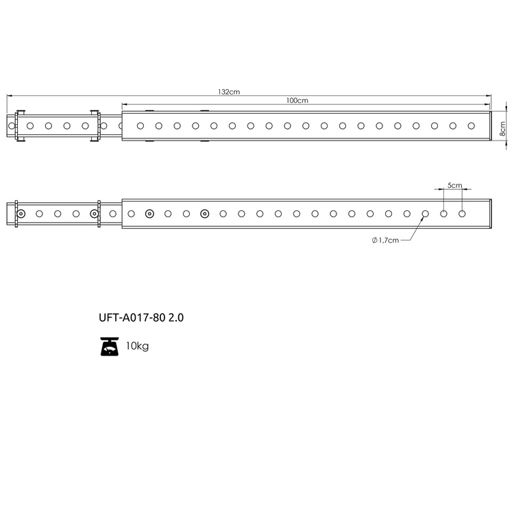 Słup przedłużający 100cm do klatek RIG PRO 80x80 - UpForm