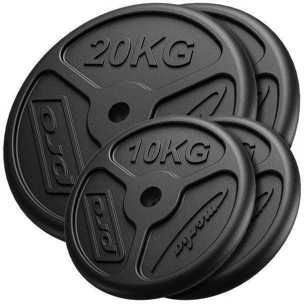Zestaw obciążeń żeliwnych slim 60 kg / 2 x 20 kg + 2 x 10 kg - Marbo Sport