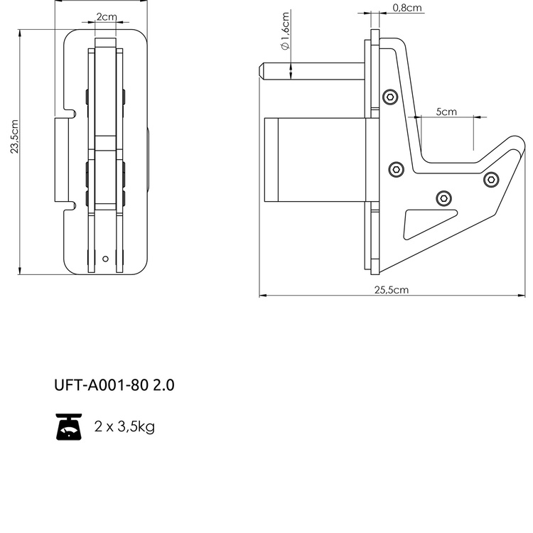 Uchwyty na sztangę do klatek RIG PRO 80x80 - UpForm
