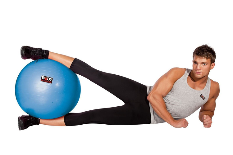 Piłka gimnastyczna Antiburst z gumami fitness BB 001TR 65 cm - Body Sculpture