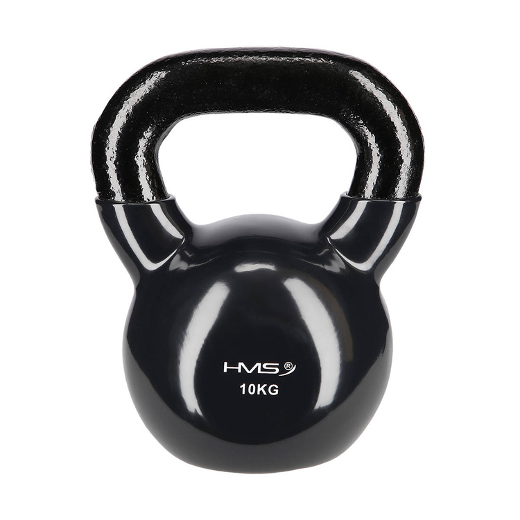 Hantla winylowa żeliwna kettlebell czarna 10 kg - HMS