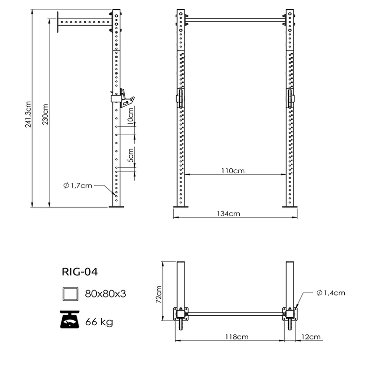 Klatka Power Cage PRO UFT-RIG-04 z akcesoriami - UpForm