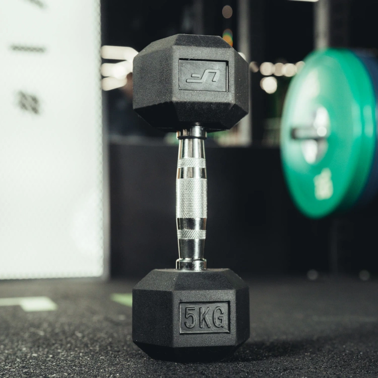 Hantla żeliwna gumowana HEX 5 kg - UpForm