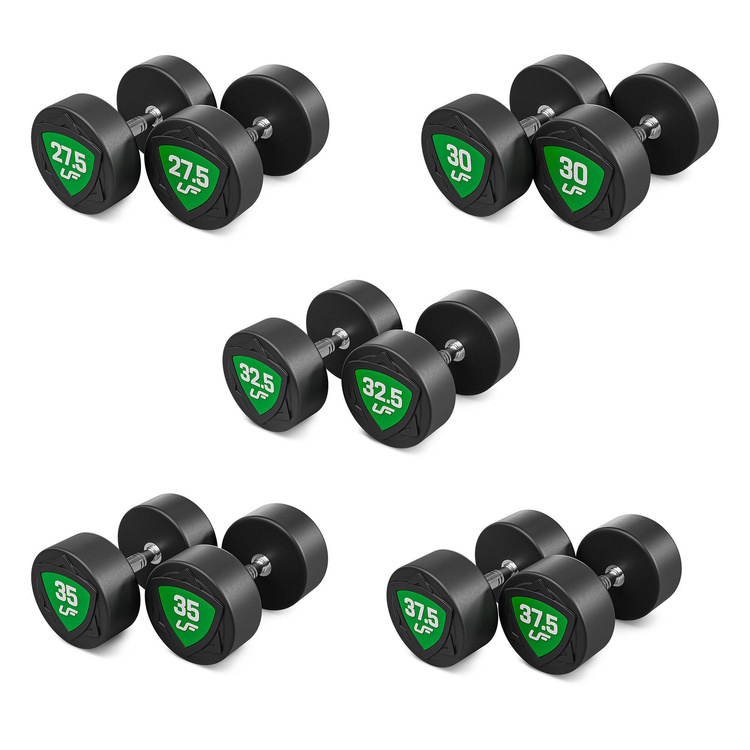 Zestaw hantli stałych poliuretanowych 27,5-37,5kg (skok co 2,5kg) 325 kg – UpForm