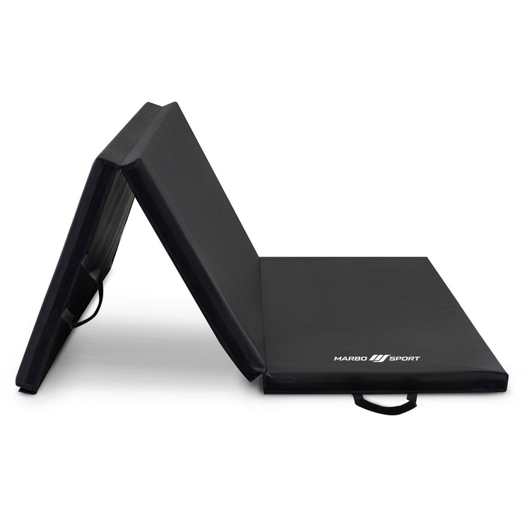 Materac gimnastyczny składany twardy z rzepami 180 x 90 x 5 cm czarny - Marbo Sport