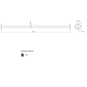 Drążek pojedynczy 33mm 180cm do klatek RIG COMPACT 60x60 - UpForm