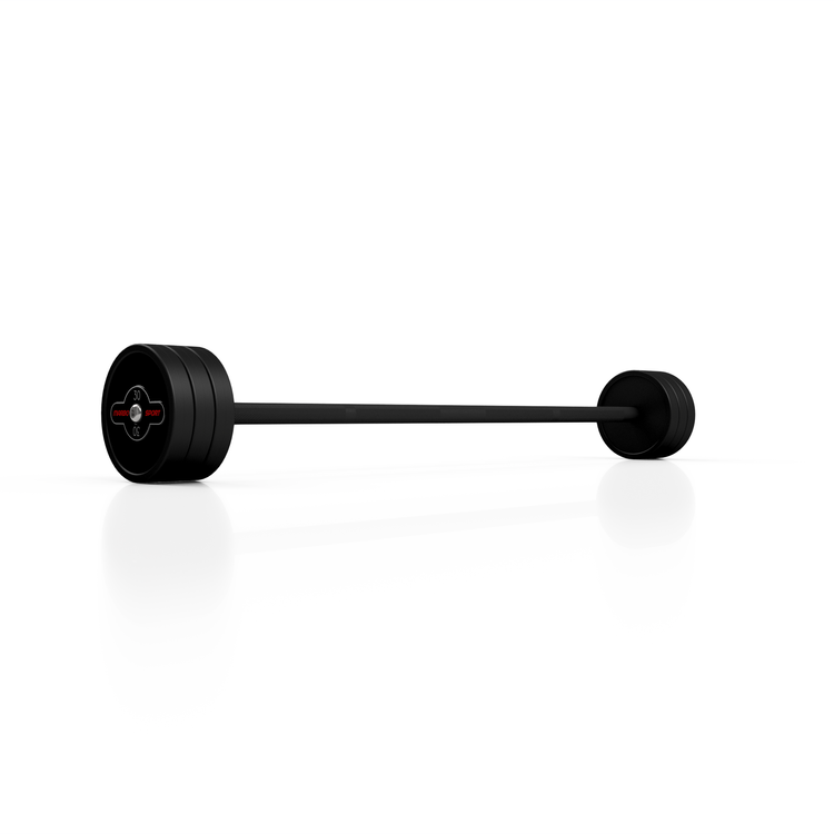 Sztanga gumowana prosta 30 kg czarny mat - Marbo Sport