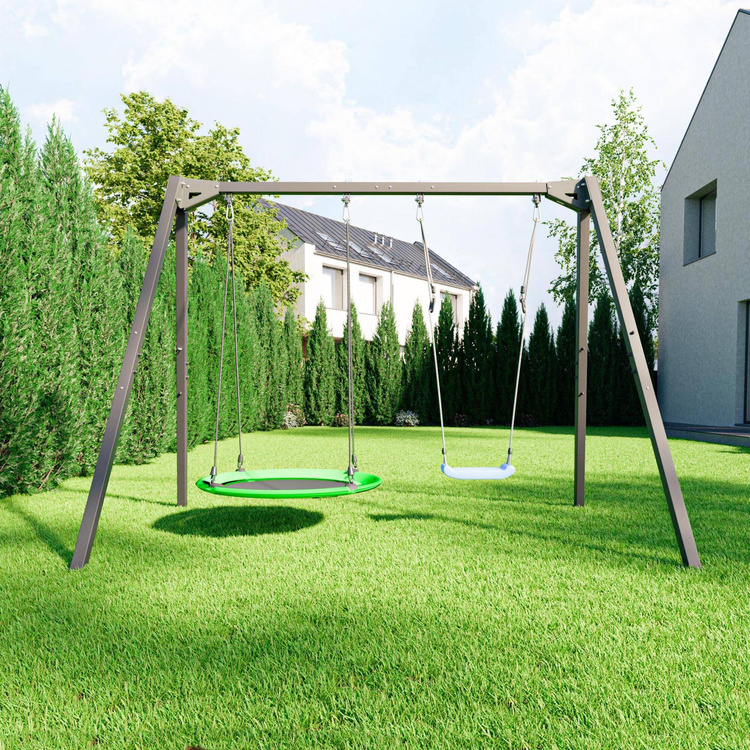 Huśtawka podwójna na łożyskach (stelaż 2-stanowiskowy) PREMIUM MO-013 - Marbo Sport