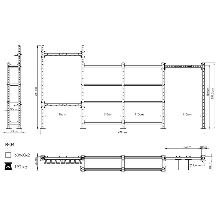 Regał modułowy na akcesoria treningowe COMPACT R-04 - UpForm