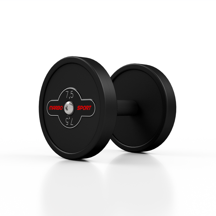 Hantla stalowa gumowana 7,5 kg czarny mat - Marbo Sport
