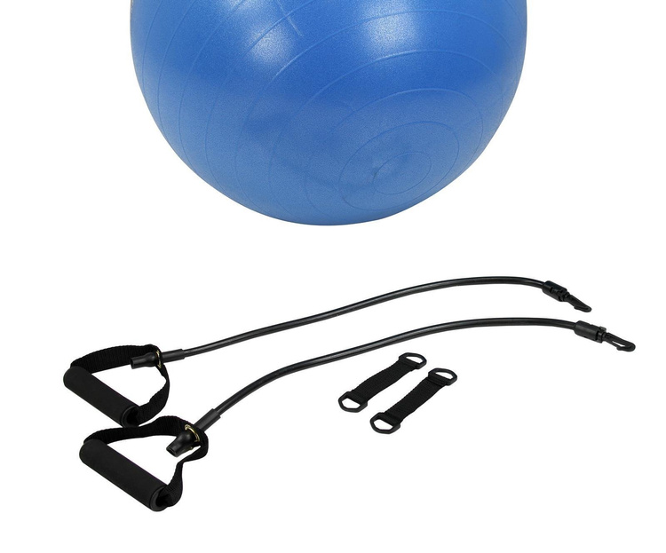 Piłka gimnastyczna Antiburst z gumami fitness BB 001TR 65 cm - Body Sculpture