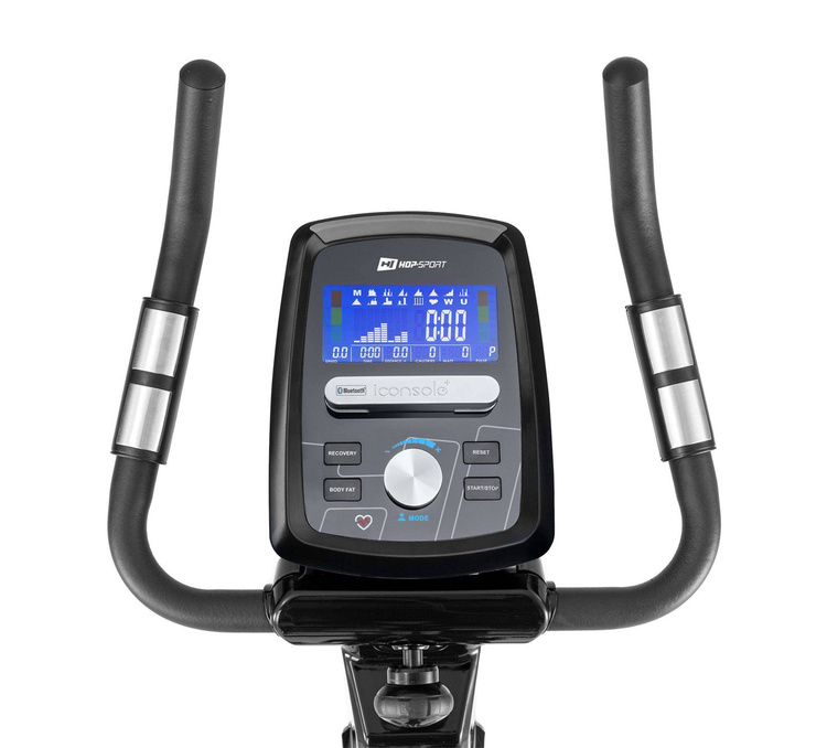 Rower elektryczno-magnetyczny HS-090H Apollo srebrny + mata - Hop Sport