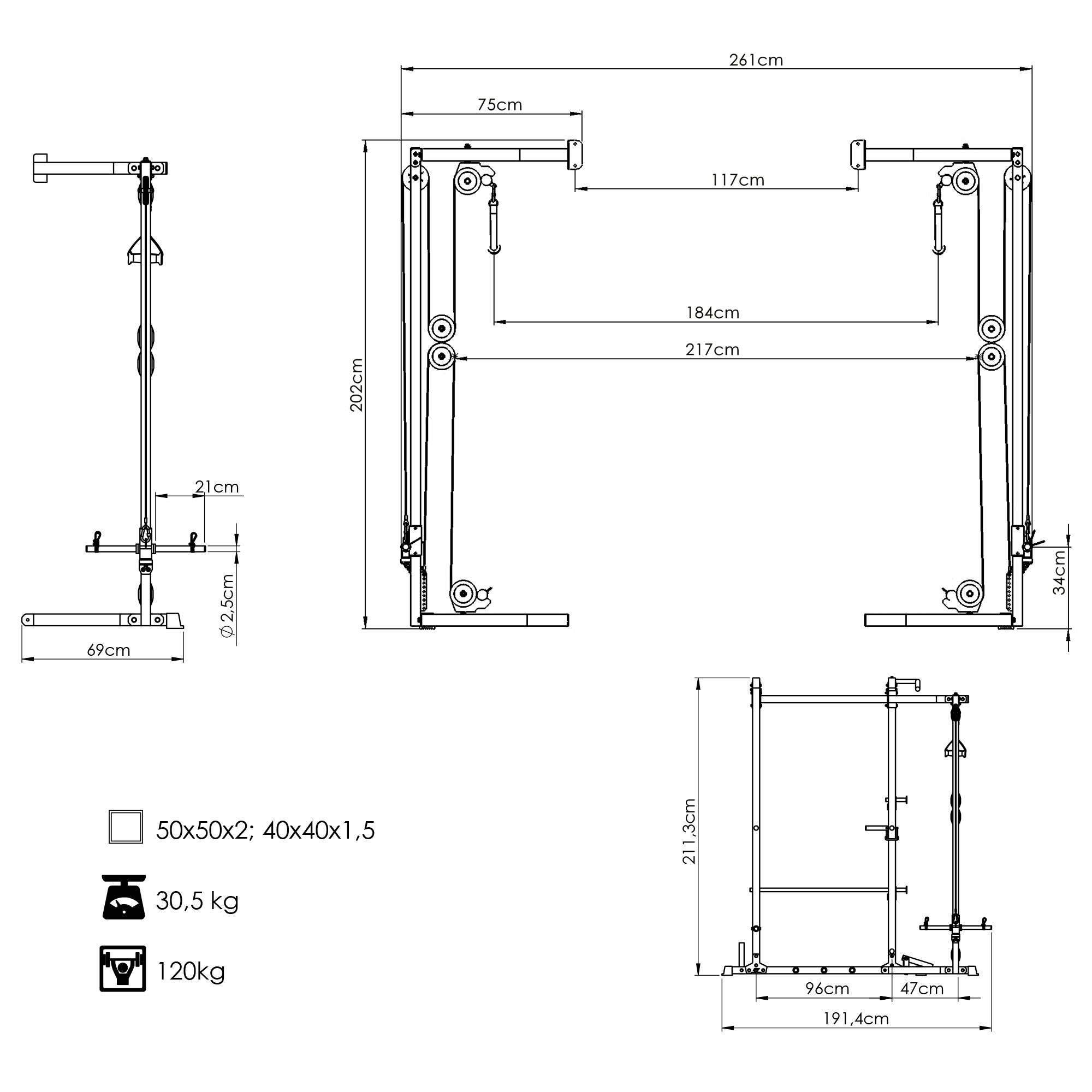 Wyciąg bramowy do klatki rack MS-W108 2.0 - Marbo Sport