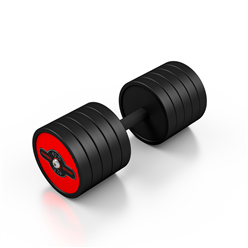 Hantla stalowa gumowana 42,5 kg czerwony połysk - Marbo Sport