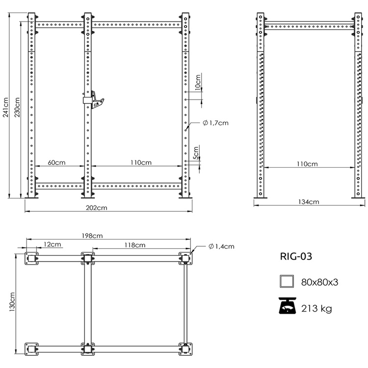 Klatka Power Cage PRO UFT-RIG-03 z akcesoriami - UpForm