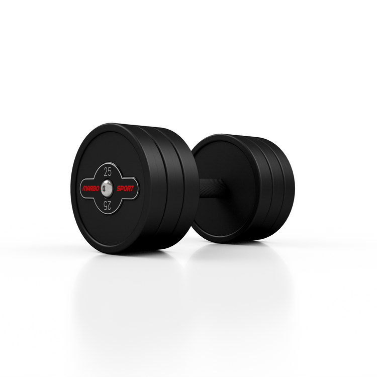 Hantla stalowa gumowana 25 kg czarny mat - Marbo Sport
