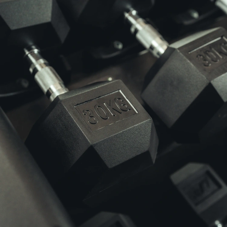 Hantla żeliwna gumowana HEX 30 kg - UpForm