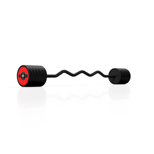 Sztanga gumowana łamana 50 kg czerwony połysk - Marbo Sport