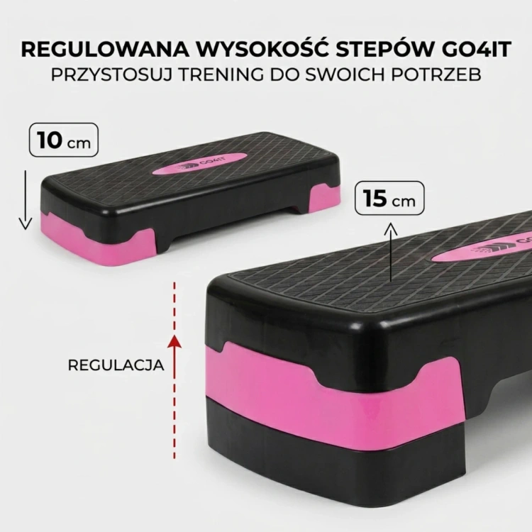 Step do aerobiku czarno-różowy - GO4IT