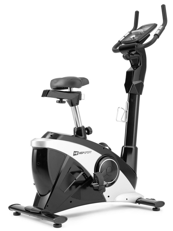 Rower elektryczno-magnetyczny HS-090H Apollo srebrny + mata - Hop Sport