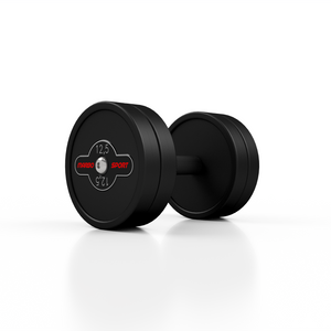 Hantla stalowa gumowana 12,5 kg czarny mat - Marbo Sport