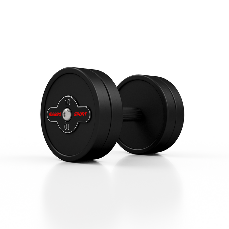 Hantla stalowa gumowana 10 kg czarny mat - Marbo Sport