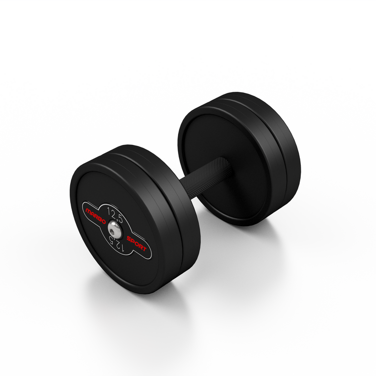 Hantla stalowa gumowana 12,5 kg czarny mat - Marbo Sport