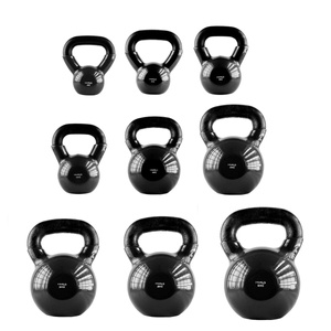 Hantla winylowa żeliwna kettlebell czarna 4 kg - HMS