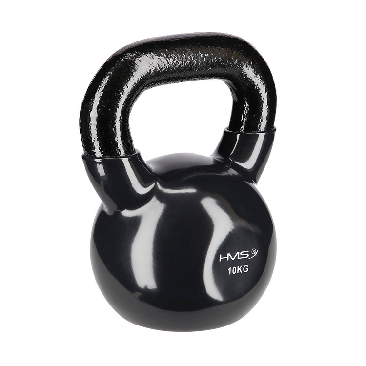 Hantla winylowa żeliwna kettlebell czarna 10 kg - HMS