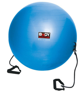 Piłka gimnastyczna Antiburst z gumami fitness BB 001TR 65 cm - Body Sculpture