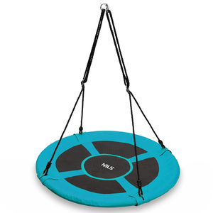 Huśtawka wisząca bocianie gniazdo Ø100 cm turkusowe - NILS