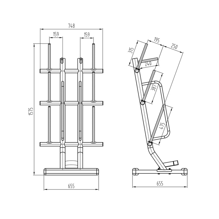 Stojak na obciążenia i sztangi treningu Pump - HMS