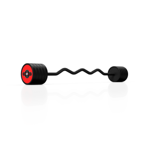 Sztanga gumowana łamana 45 kg czerwony połysk - Marbo Sport