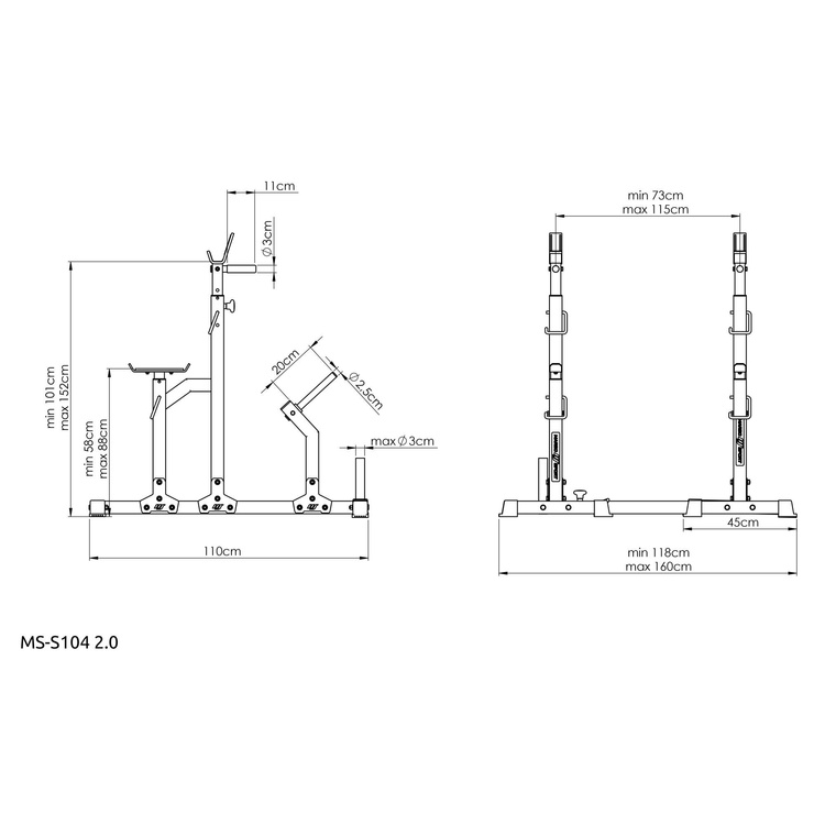 Stojaki łączone z asekuracją MS-S104 2.0 - Marbo Sport