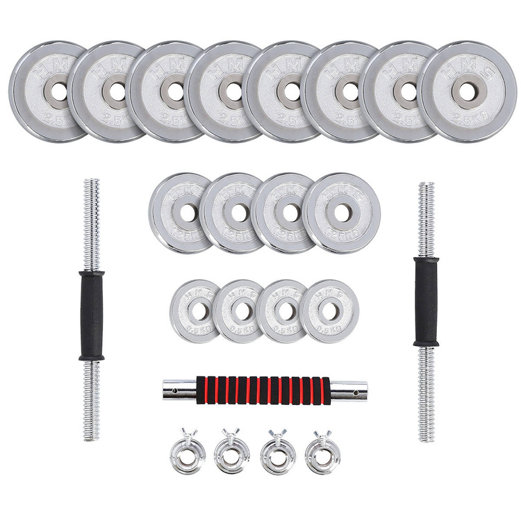 Sztangielki-sztanga w walizce chrom 2 x 15 kg STC30 - HMS