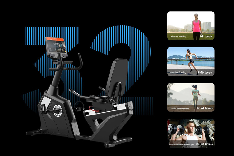 Rower Treningowy Elektromagnetyczny Poziomy R11 V5 TFT 15,6" HRC Gymost