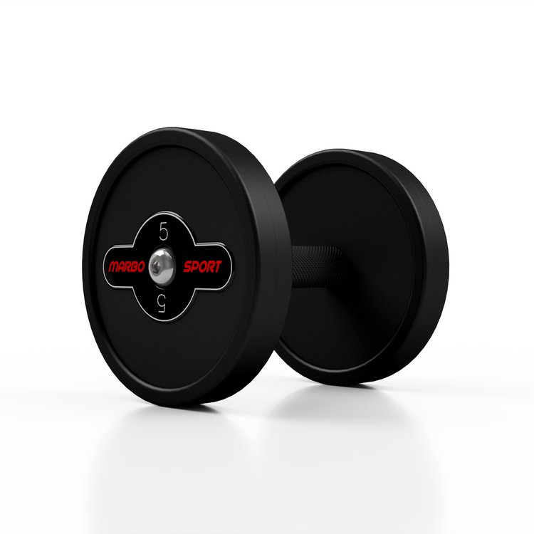 Hantla stalowa gumowana 5 kg czarny mat - Marbo Sport