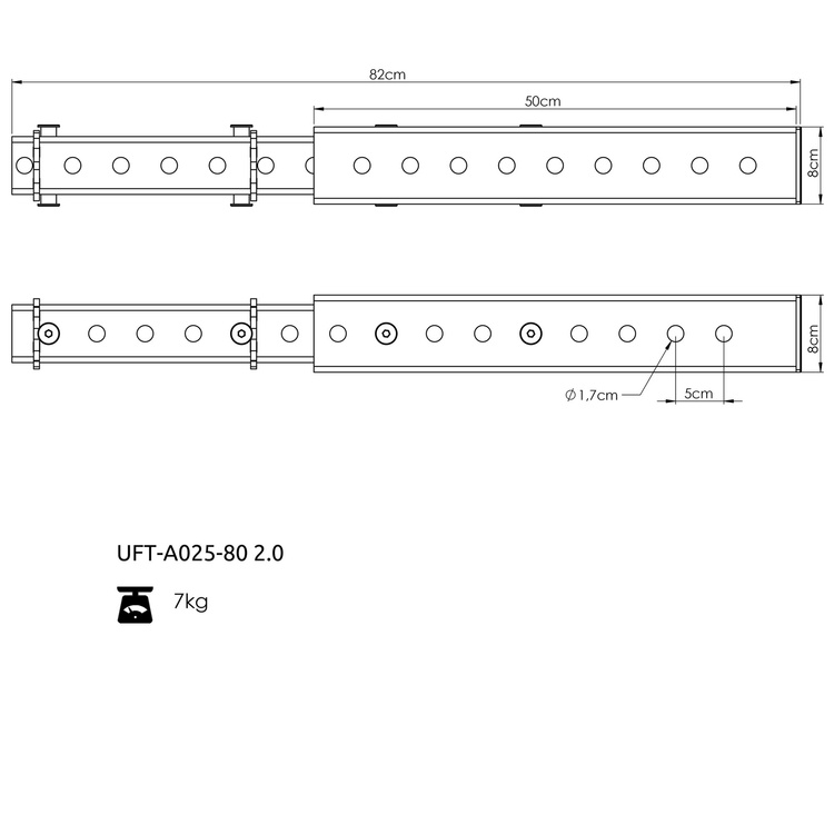 Słup przedłużający 50cmdo klatek RIG PRO 80x80 - UpForm