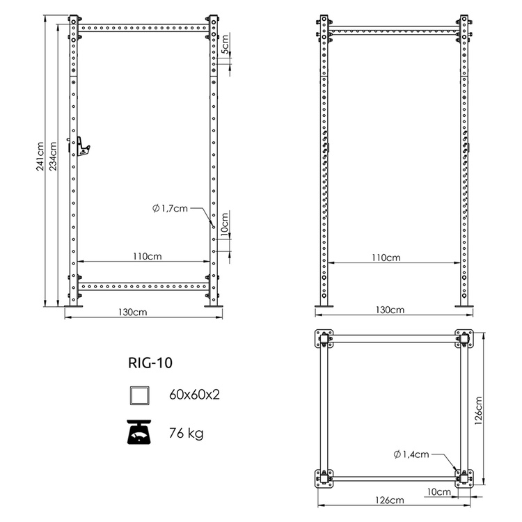 Klatka Power Cage COMPACT UFT-RIG-10 z akcesoriami - UpForm