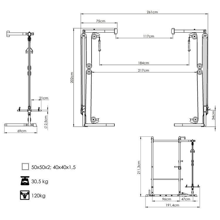 Wyciąg bramowy do klatki rack MS-W108 2.0 - Marbo Sport