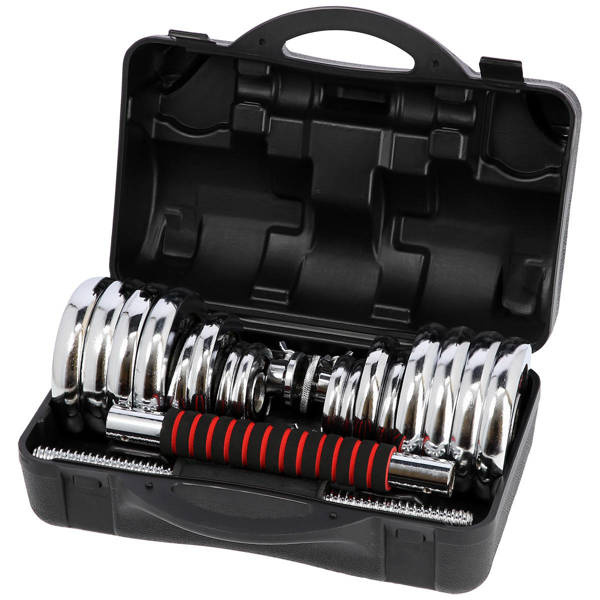 Sztangielki-sztanga w walizce chrom  2 x 15 kg STC30 - HMS