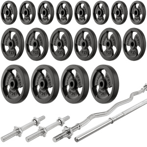 Zestaw MH8_155KG_KIER | Ławka dwustronna + stojaki wielopoziomowe + zestaw gryfów i obciążeń - Marbo Sport