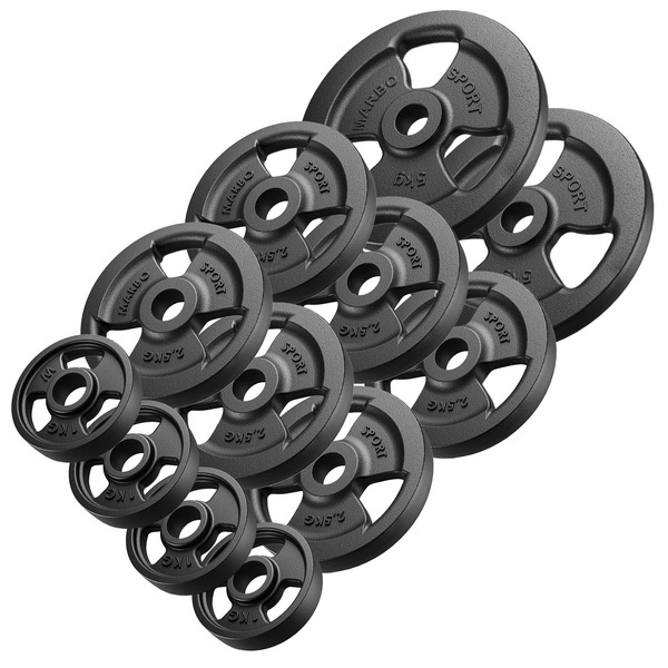 Zestaw obciążeń żeliwnych kierownica 29 kg / 2 x 5 kg + 6 x 2,5 kg + 4 x 1 kg - Marbo Sport