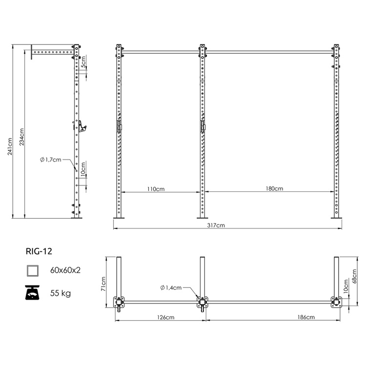 Klatka Power Cage COMPACT UFT-RIG-12 z akcesoriami - UpForm