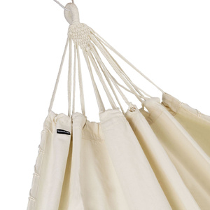 Dwuosobowy hamak ogrodowy bujak huśtawka leżak 200x150cm boho beżowy